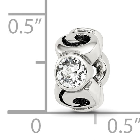 Sterling Silver Reflections April Preciosa Crystal Birthstone Bead