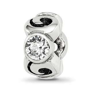 Sterling Silver Reflections April Preciosa Crystal Birthstone Bead