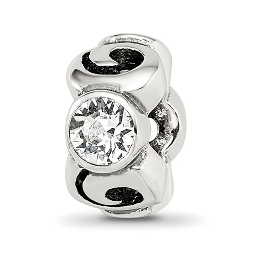 Sterling Silver Reflections April Preciosa Crystal Birthstone Bead
