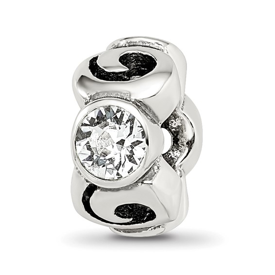 Sterling Silver Reflections April Preciosa Crystal Birthstone Bead