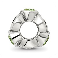 Sterling Silver Reflections August Green Preciosa Crystal Birthstone Bead view 2