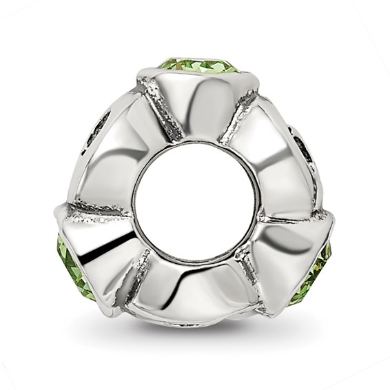 Sterling Silver Reflections August Green Preciosa Crystal Birthstone Bead