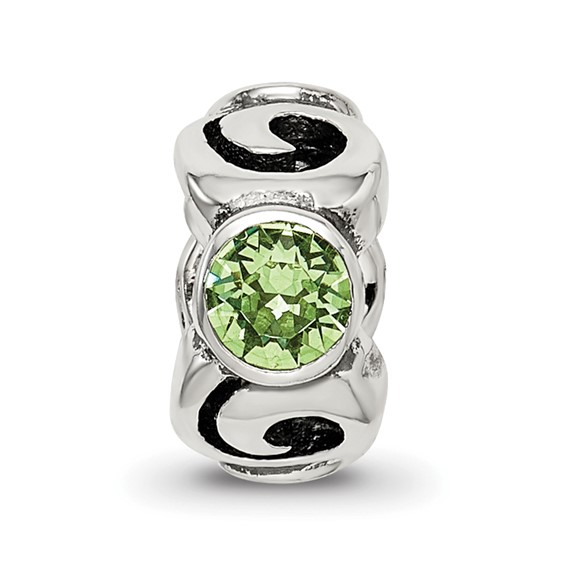 Sterling Silver Reflections August Green Preciosa Crystal Birthstone Bead