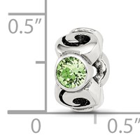 Sterling Silver Reflections August Green Preciosa Crystal Birthstone Bead view 4