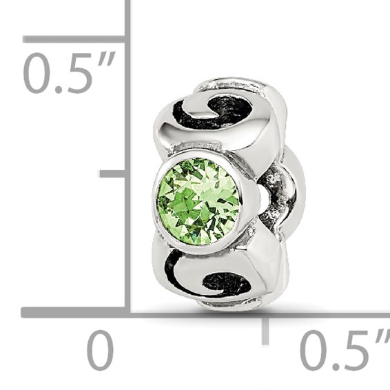 Sterling Silver Reflections August Green Preciosa Crystal Birthstone Bead