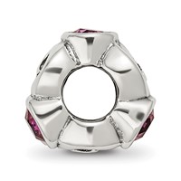 Sterling Silver Reflections Feb Purple Preciosa Crystal Birthstone Bead view 2