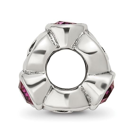 Sterling Silver Reflections Feb Purple Preciosa Crystal Birthstone Bead