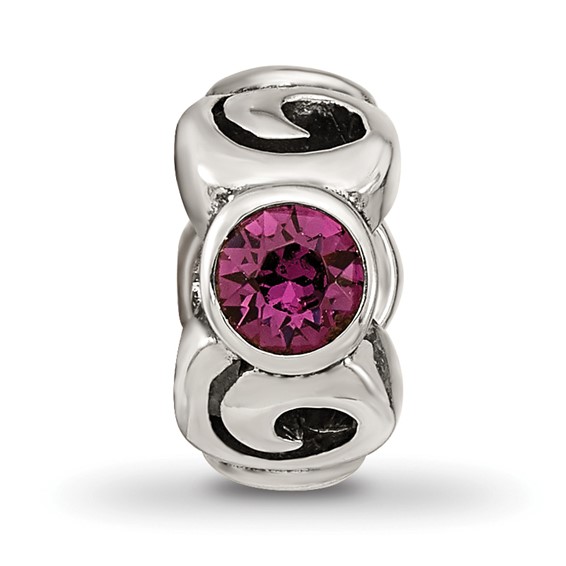 Sterling Silver Reflections Feb Purple Preciosa Crystal Birthstone Bead