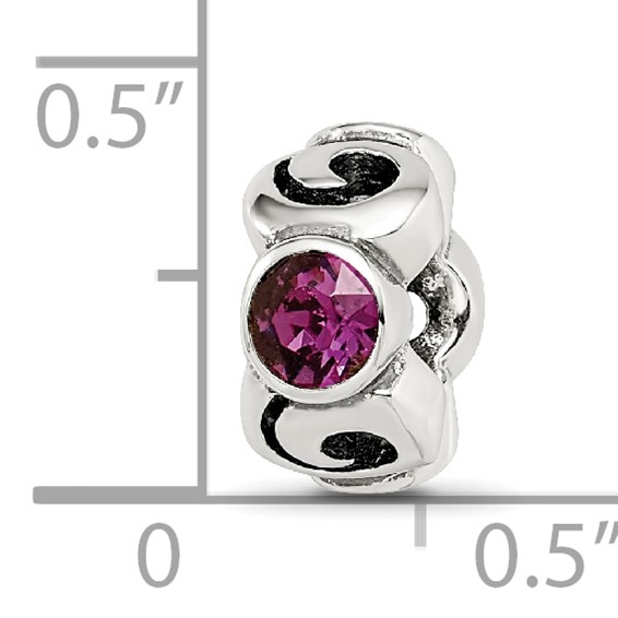 Sterling Silver Reflections Feb Purple Preciosa Crystal Birthstone Bead