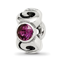 Sterling Silver Reflections Feb Purple Preciosa Crystal Birthstone Bead view 1