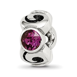 Sterling Silver Reflections Feb Purple Preciosa Crystal Birthstone Bead