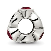 Sterling Silver Reflections January Red Preciosa Crystal Birthstone Bead view 2