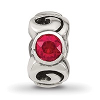 Sterling Silver Reflections January Red Preciosa Crystal Birthstone Bead view 3