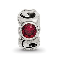 Sterling Silver Reflections January Red Preciosa Crystal Birthstone Bead view 5