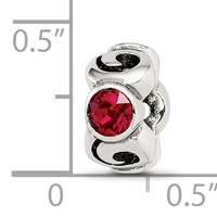 Sterling Silver Reflections January Red Preciosa Crystal Birthstone Bead view 4