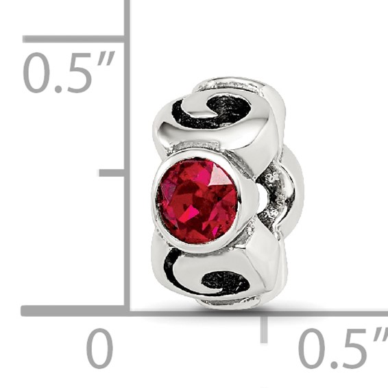 Sterling Silver Reflections January Red Preciosa Crystal Birthstone Bead