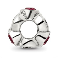 Sterling Silver Reflections July Red Preciosa Crystal Birthstone Bead view 2