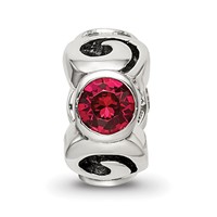 Sterling Silver Reflections July Red Preciosa Crystal Birthstone Bead view 3