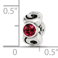 Sterling Silver Reflections July Red Preciosa Crystal Birthstone Bead view 4