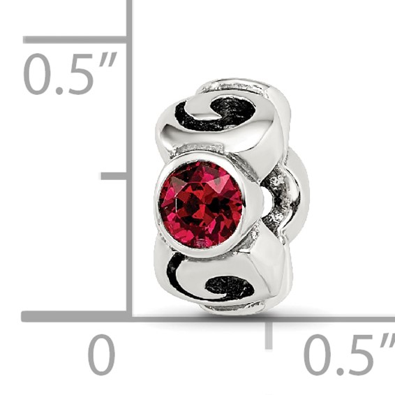 Sterling Silver Reflections July Red Preciosa Crystal Birthstone Bead