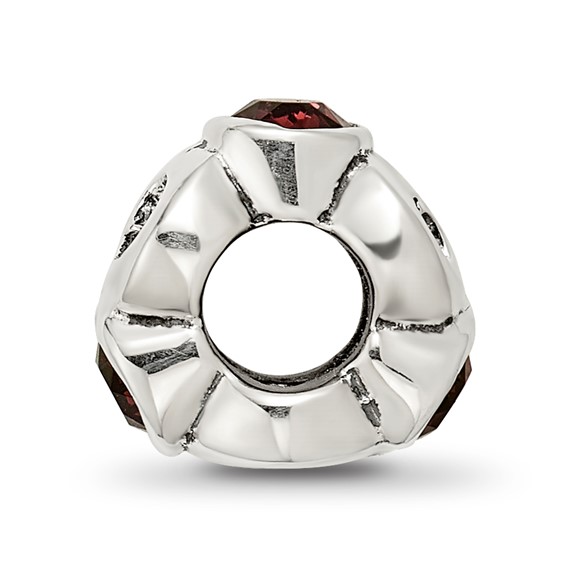 Sterling Silver Reflections June Red Preciosa Crystal Birthstone Bead