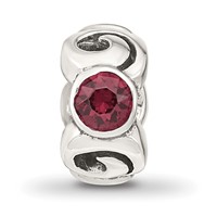Sterling Silver Reflections June Red Preciosa Crystal Birthstone Bead view 3