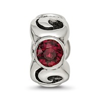 Sterling Silver Reflections June Red Preciosa Crystal Birthstone Bead view 5