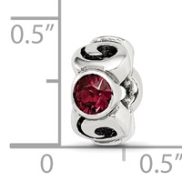 Sterling Silver Reflections June Red Preciosa Crystal Birthstone Bead view 4