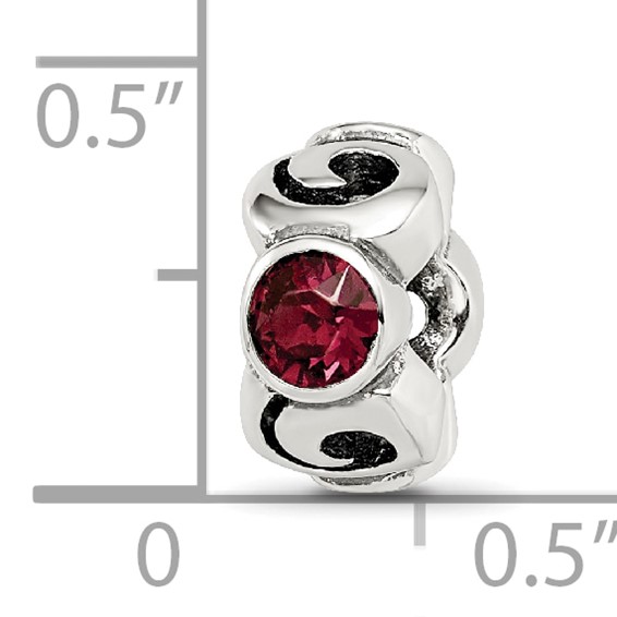 Sterling Silver Reflections June Red Preciosa Crystal Birthstone Bead