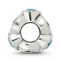 Sterling Silver Reflections March Lt Blue Preciosa Crystal Birthstone Bead view 2
