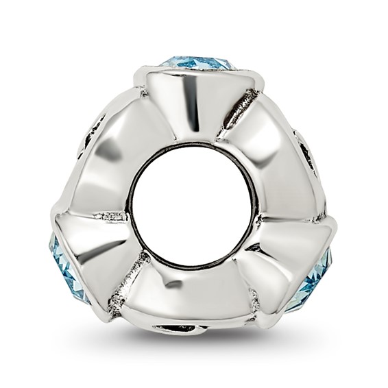 Sterling Silver Reflections March Lt Blue Preciosa Crystal Birthstone Bead
