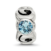 Sterling Silver Reflections March Lt Blue Preciosa Crystal Birthstone Bead view 5