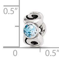 Sterling Silver Reflections March Lt Blue Preciosa Crystal Birthstone Bead view 4