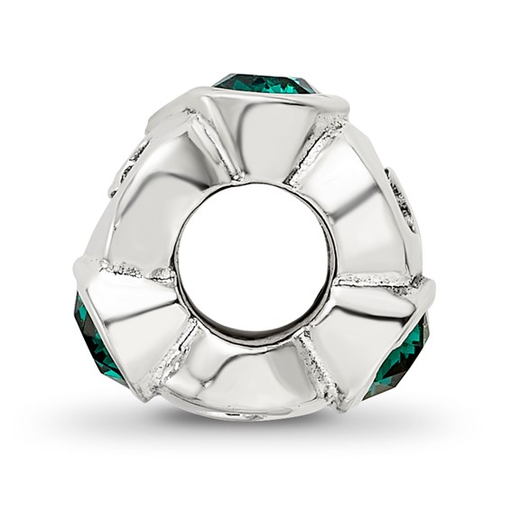 Sterling Silver Reflections May Green Preciosa Crystal Birthstone Bead