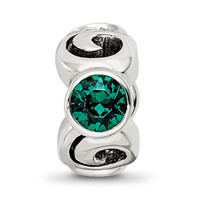 Sterling Silver Reflections May Green Preciosa Crystal Birthstone Bead view 3