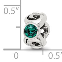 Sterling Silver Reflections May Green Preciosa Crystal Birthstone Bead view 4
