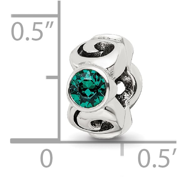 Sterling Silver Reflections May Green Preciosa Crystal Birthstone Bead