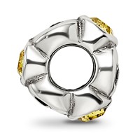 Sterling Silver Reflections Novem Yellow Preciosa Crystal Birthstone Bead view 2