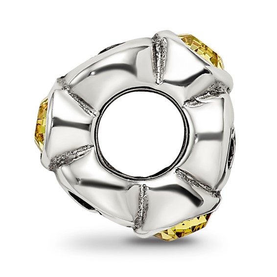 Sterling Silver Reflections Novem Yellow Preciosa Crystal Birthstone Bead