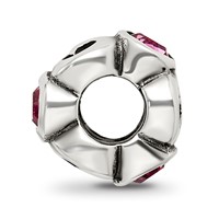 Sterling Silver Reflections October Pink Preciosa Crystal Birthstone Bead view 2