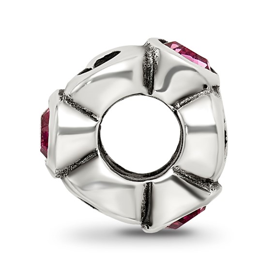 Sterling Silver Reflections October Pink Preciosa Crystal Birthstone Bead
