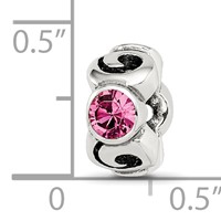 Sterling Silver Reflections October Pink Preciosa Crystal Birthstone Bead view 4