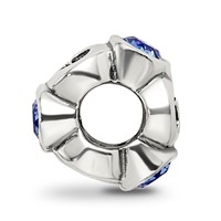 Sterling Silver Reflections Sept Blue Preciosa Crystal Birthstone Bead view 2