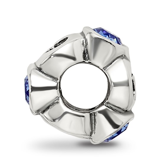 Sterling Silver Reflections Sept Blue Preciosa Crystal Birthstone Bead