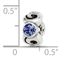 Sterling Silver Reflections Sept Blue Preciosa Crystal Birthstone Bead view 4
