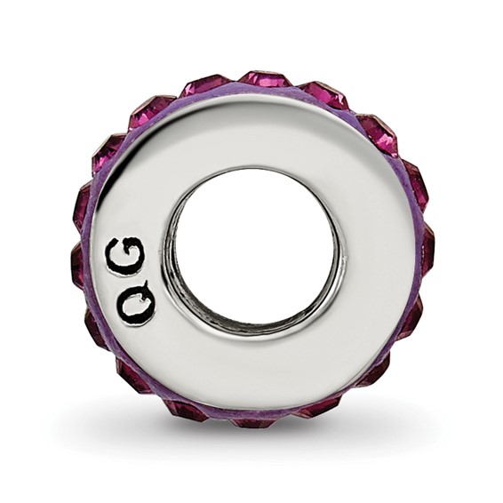 Sterling Silver Reflections Feb Single Row Preciosa Crystal Bead