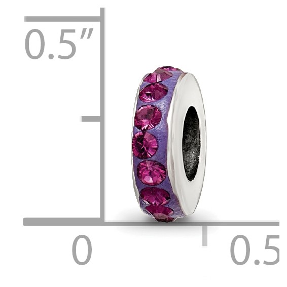 Sterling Silver Reflections Feb Single Row Preciosa Crystal Bead