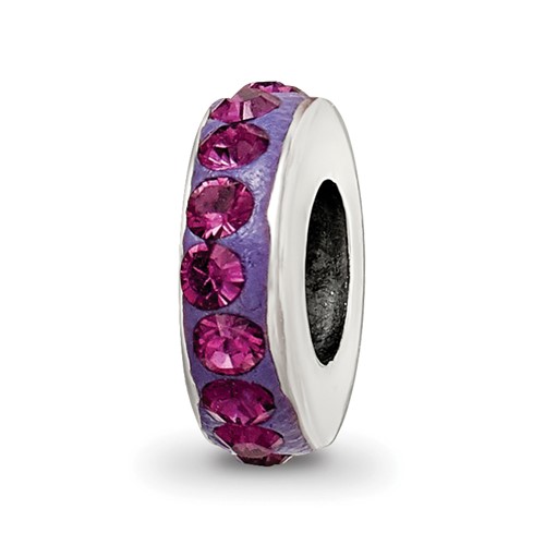 Sterling Silver Reflections Feb Single Row Preciosa Crystal Bead