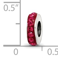 Sterling Silver Reflections July Single Row Red Preciosa Crystal Bead view 4