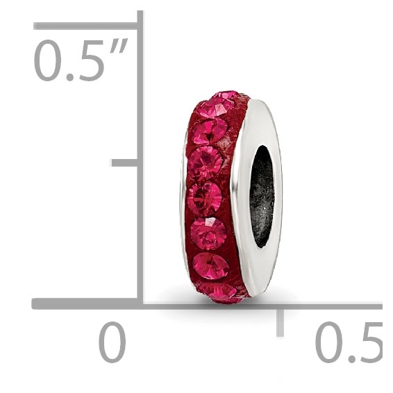 Sterling Silver Reflections July Single Row Red Preciosa Crystal Bead